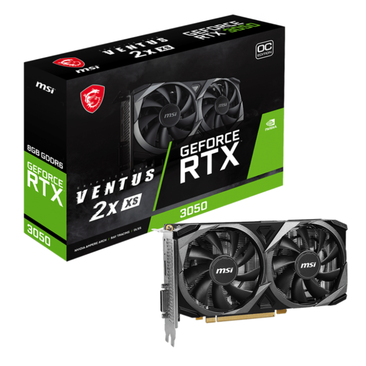 MSI GeForce RTX 3050 Ventus 2X OC 8GB GDDR6 Graphics Card